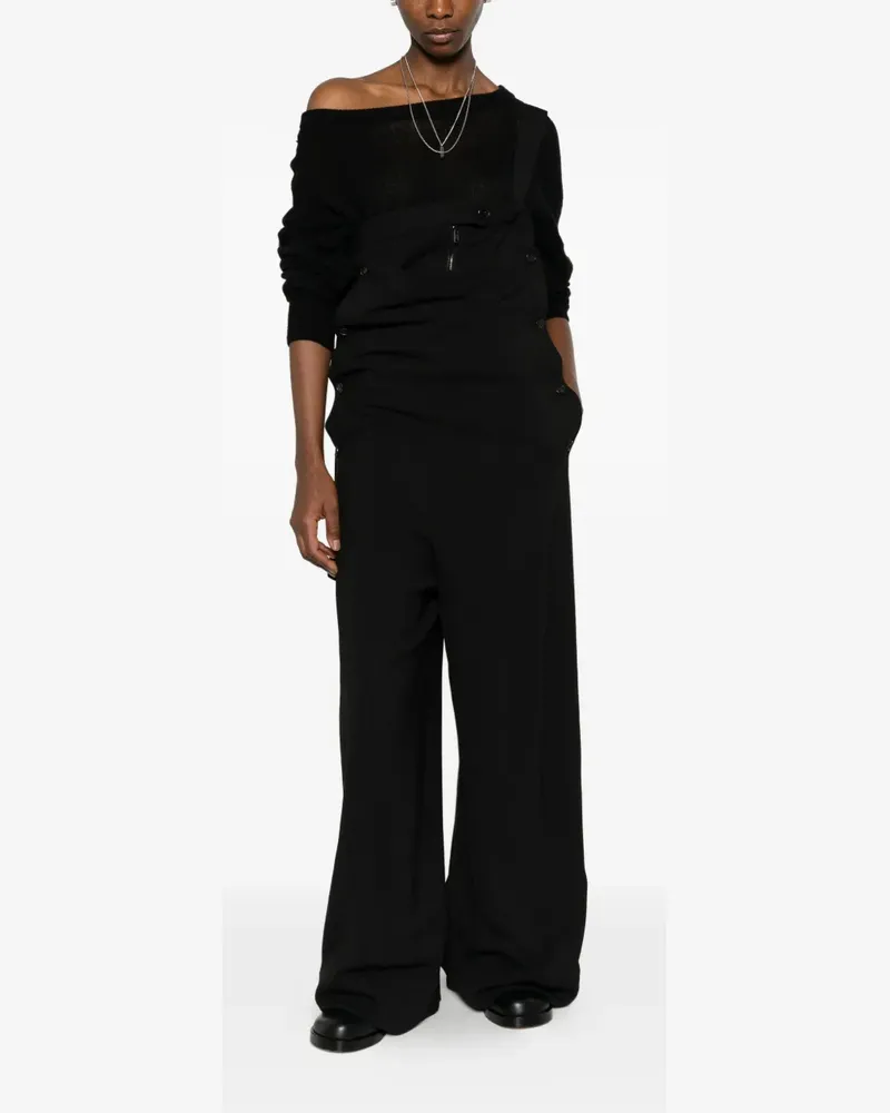 Isabel Benenato button zip jumpsuit - Schwarz Schwarz