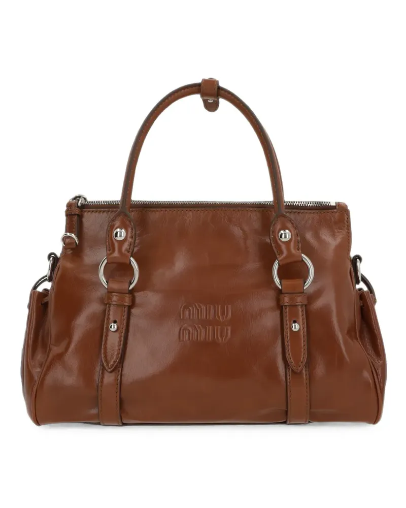 Miu Miu Handtasche aus glänzendem Leder - Braun Braun