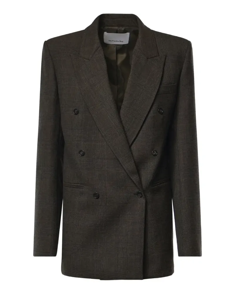 FRANKIE Shop Doppelreihiger Blazer mit Glencheck - Braun Braun