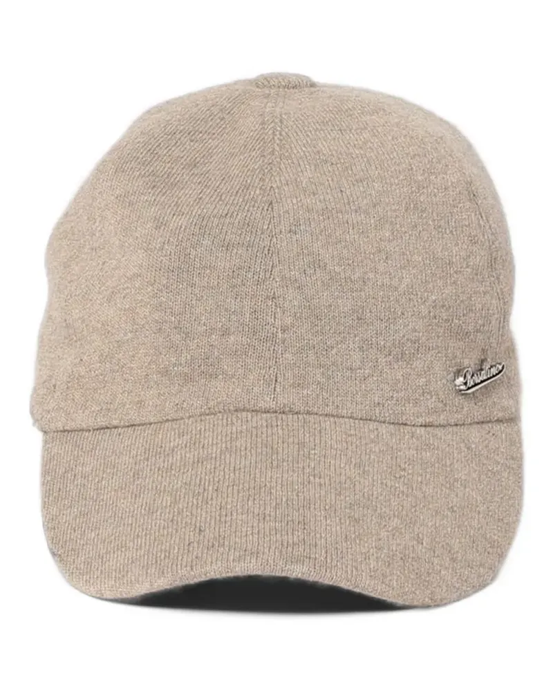 Borsalino logo-plaque cashmere baseball cap - Nude Nude