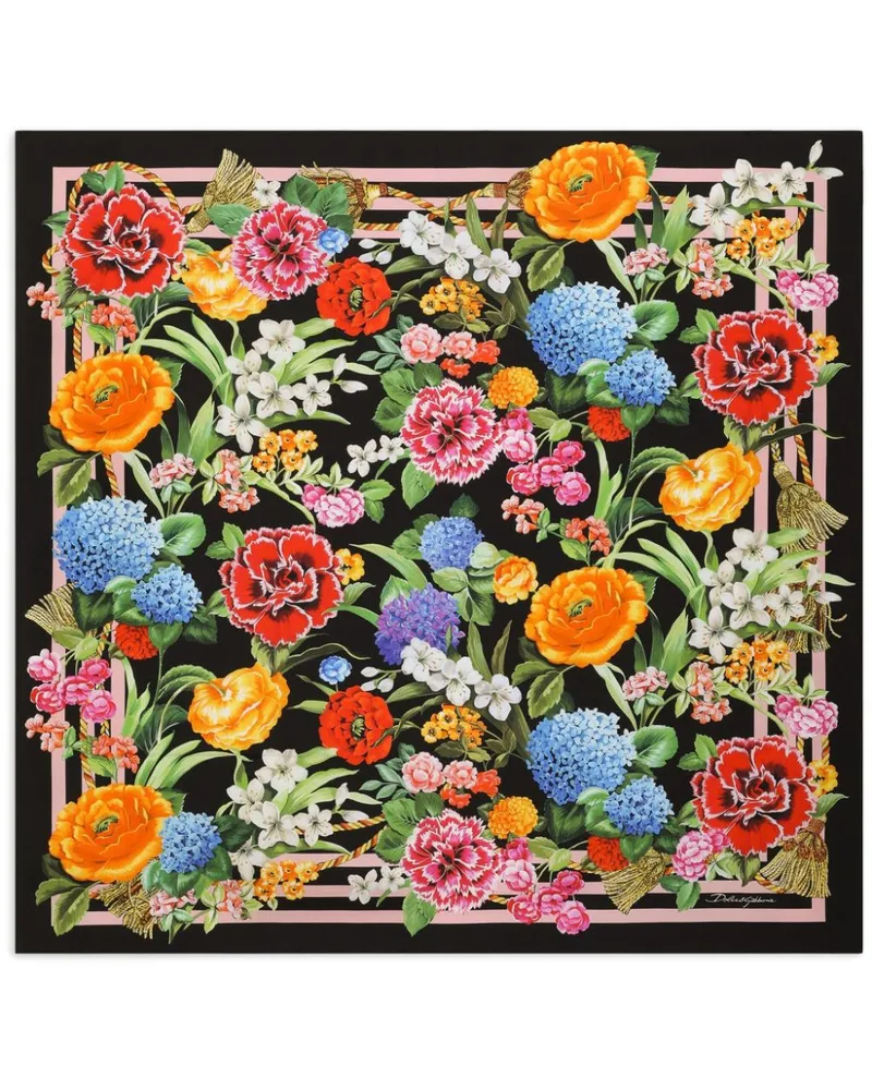 Dolce & Gabbana Bedrucktes Halstuch aus Seide - Schwarz Schwarz