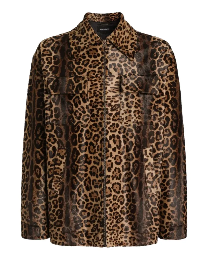Dolce & Gabbana Hemdjacke mit Leoparden-Print - Braun Braun