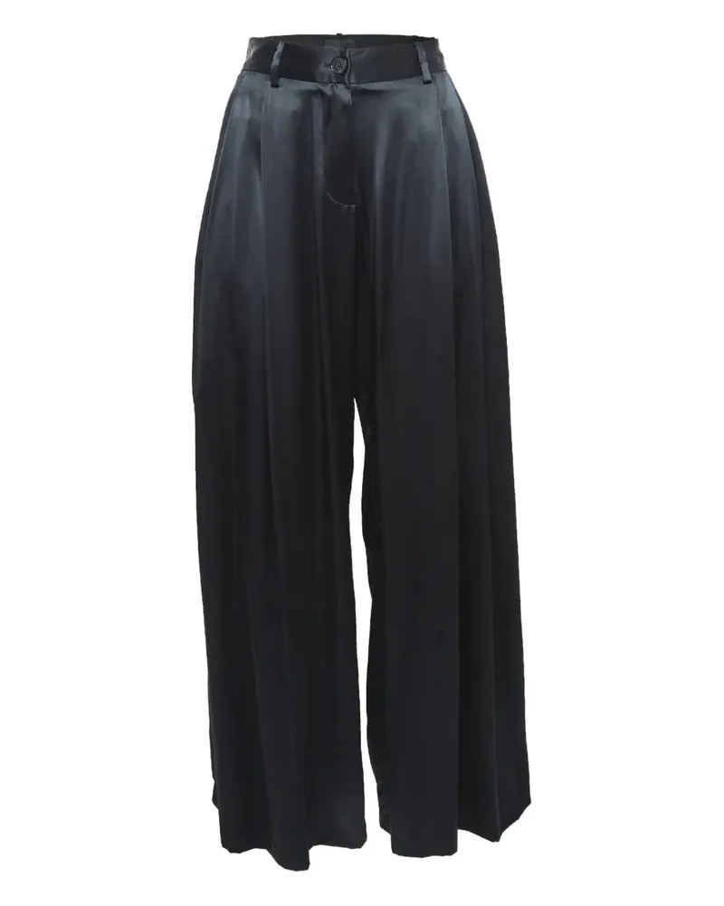 Nili Lotan Palazzohose aus Satin - Schwarz Schwarz