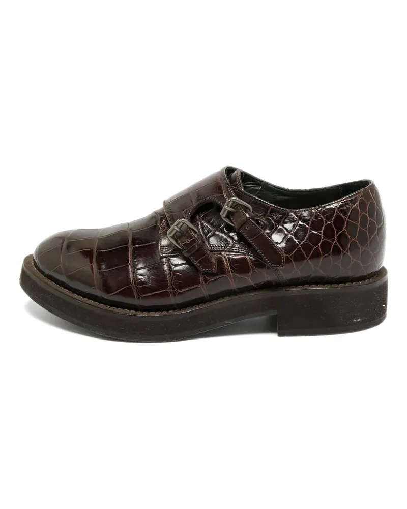 Brunello Cucinelli Oxford-Schuhe mit Kroko-Optik - Braun Braun