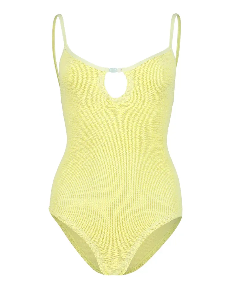 Hunza G Mia beaded crinkle swimsuit - Gelb Gelb
