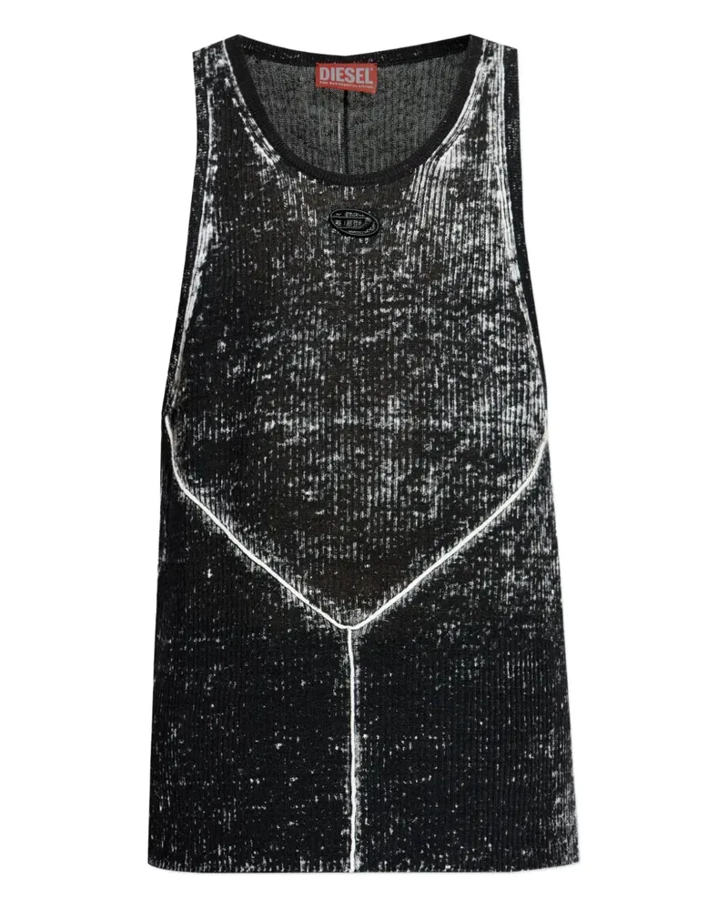 Diesel K-Rick Leinentop mit Stickerei - Schwarz Schwarz