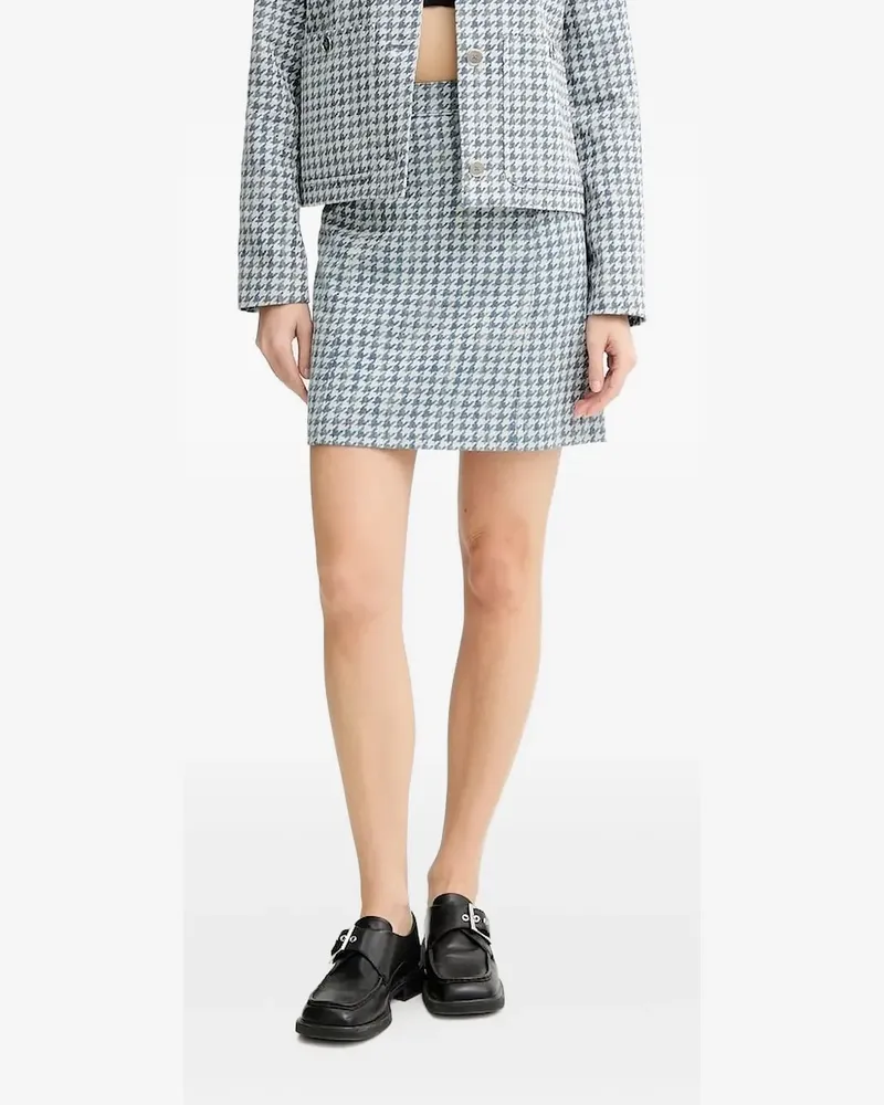 Paul Smith Hahnentritt-Minirock mit Gürtel - Blau Blau