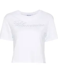 Blumarine T-Shirt mit Strassverzierung Weiß