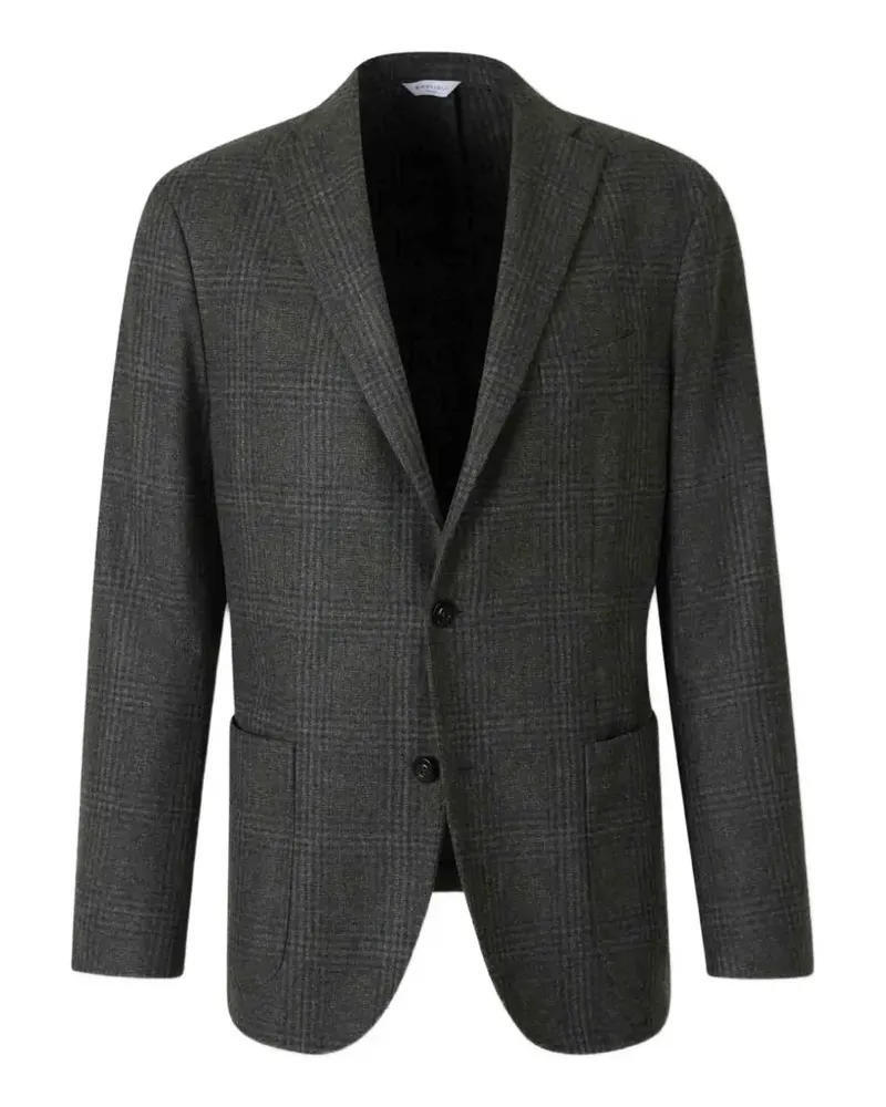 Boglioli check-pattern notched-lapel blazer - Grün Grün