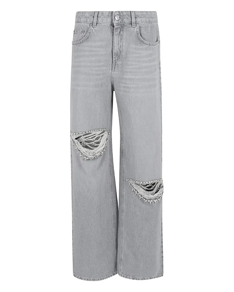 Area distressed embellished jeans - Grau Grau