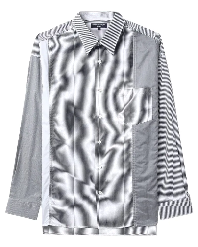 Comme des Garçons Gestreiftes Hemd - Weiß Weiß