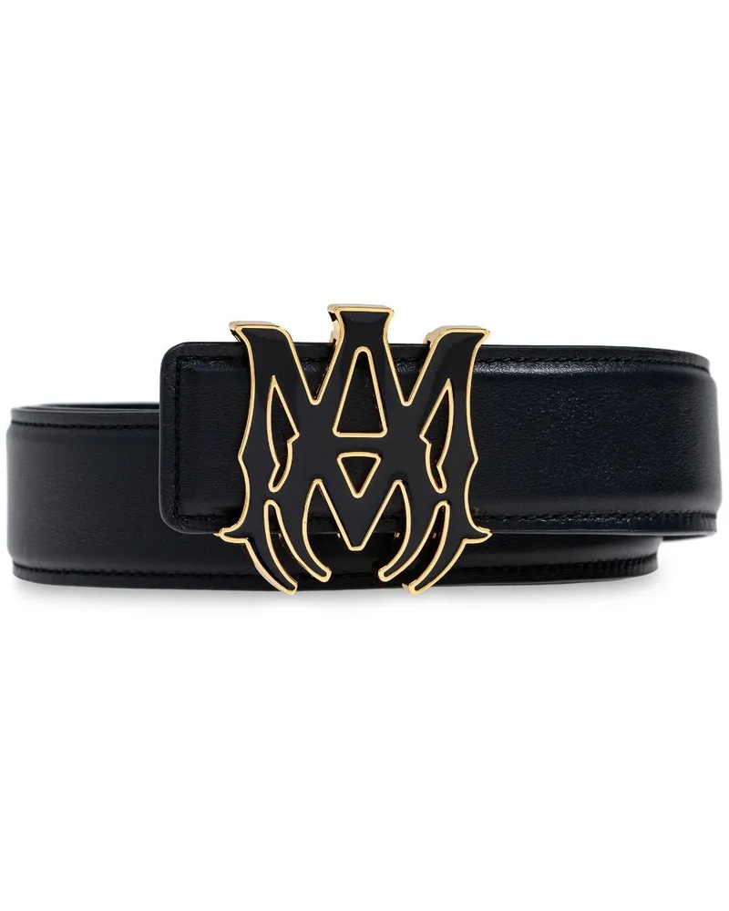 Amiri Ledergürtel mit Logo-Schnalle - Schwarz Schwarz