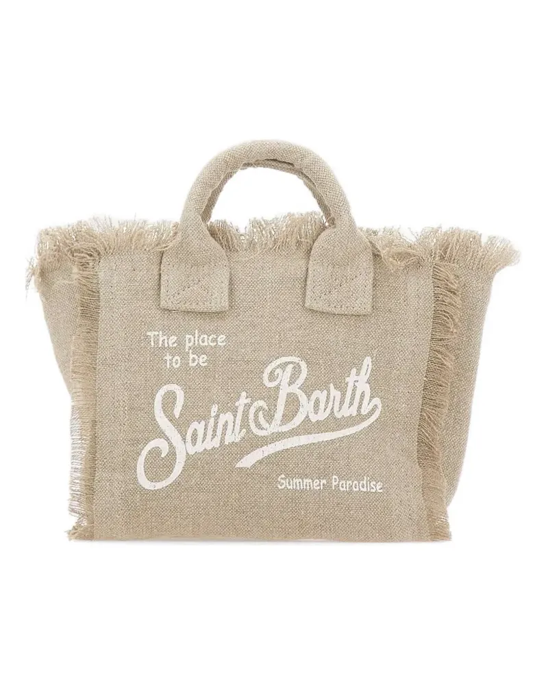 MC2 Saint Barth mini Vanity fringe-trim tote bag - Nude Nude