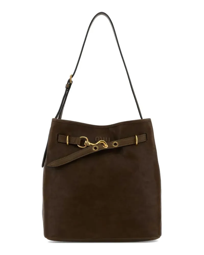 Miu Miu Aventure leather tote bag - Braun Braun