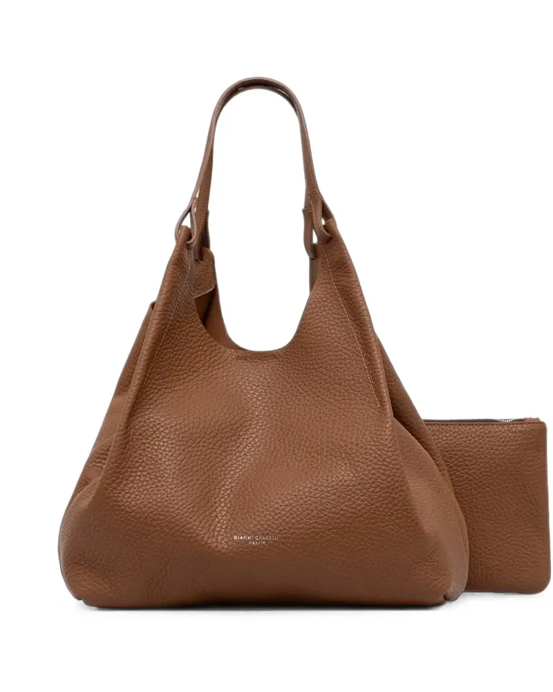 Gianni Chiarini Große Dua Tote Bag aus gekörntem Leder - Braun Braun