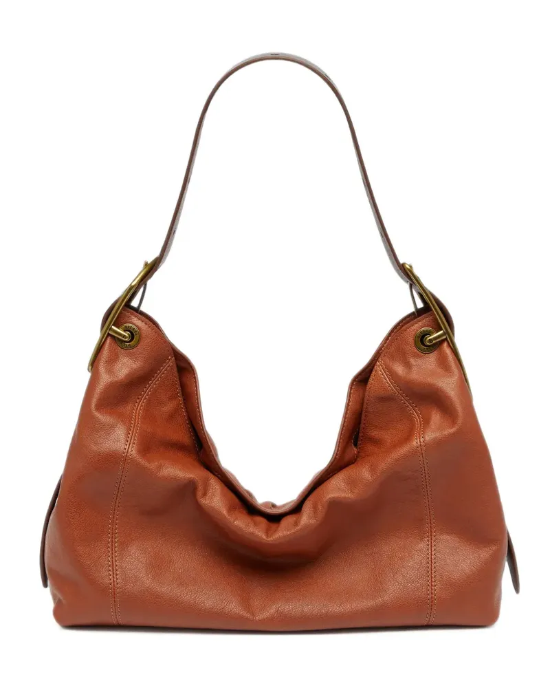Diesel D-Line Schultertasche aus glänzendem Leder - Braun Braun