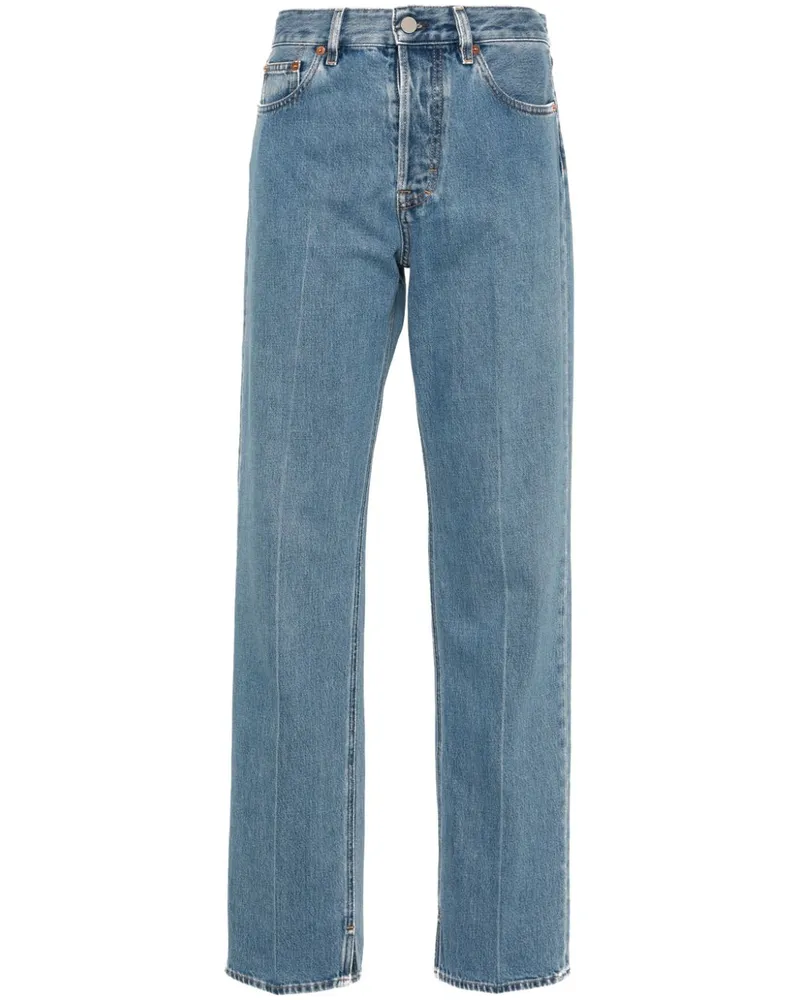 Gucci Straight-Leg-Jeans mit Logo-Patch - Blau Blau