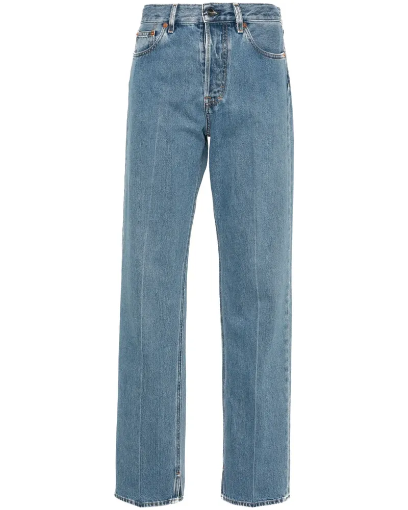 Gucci Straight-Leg-Jeans mit Logo-Patch - Blau Blau