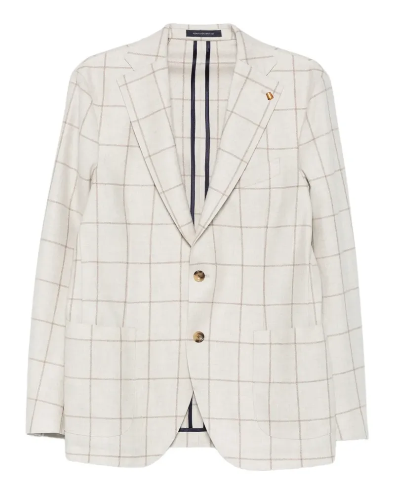 Sartoria Latorre Sakko mit Gittermuster - Nude Nude