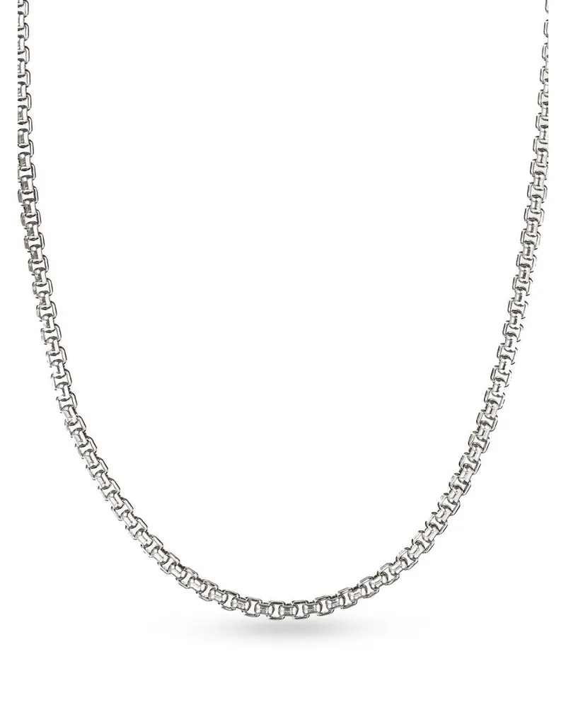 David Yurman 14kt Box Chain Gelbgold- und Sterlingsilberhalskette 2,7mm Silber