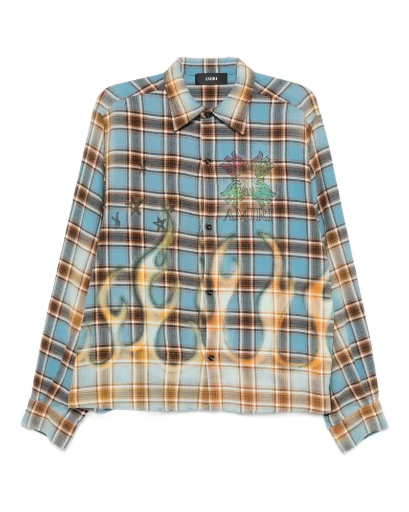 Amiri MA Quad Flames Flanellhemd - Blau Blau