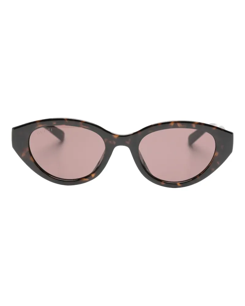 Gucci tortoiseshell-effect Interlocking G sunglasses - Braun Braun