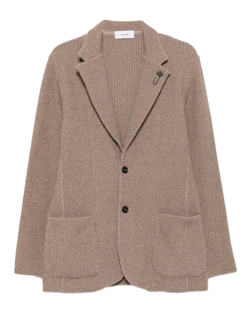 LARDINI Waffelstrick-Jacke mit fallendem Revers - Nude Nude