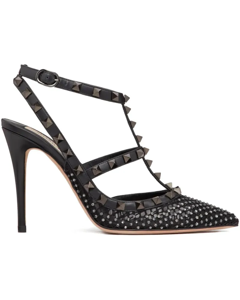 Valentino Garavani Rockstud Mesh-Pumps 100mm - Schwarz Schwarz