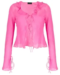 ANDAMANE Bluse mit Rüschendetail Rosa