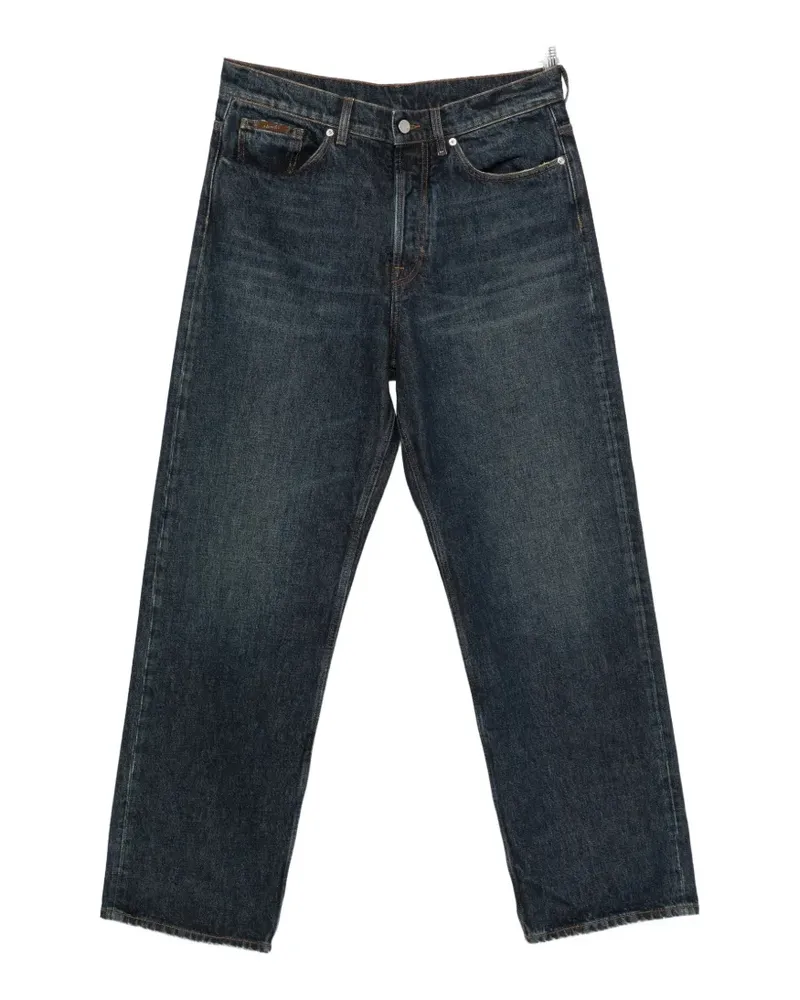 Moncler stone-washed straight-leg jeans - Blau Blau