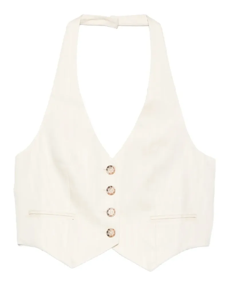 Ermanno Scervino button halterneck vest - Nude Nude