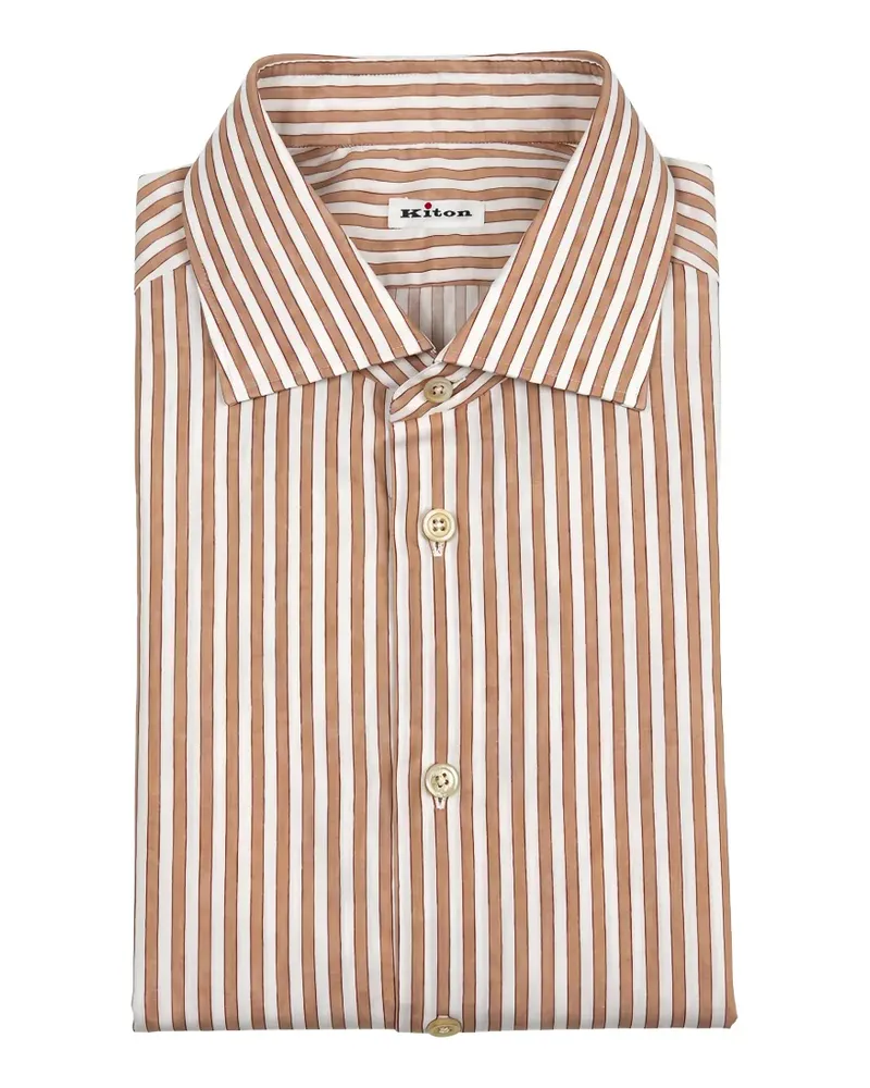 Kiton Gestreiftes Hemd - Rosa Rosa