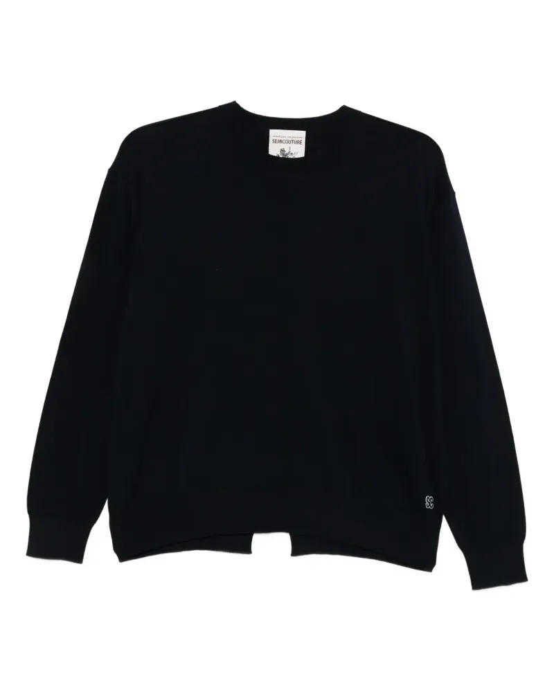 Semicouture logo embroidered sweater - Blau Blau