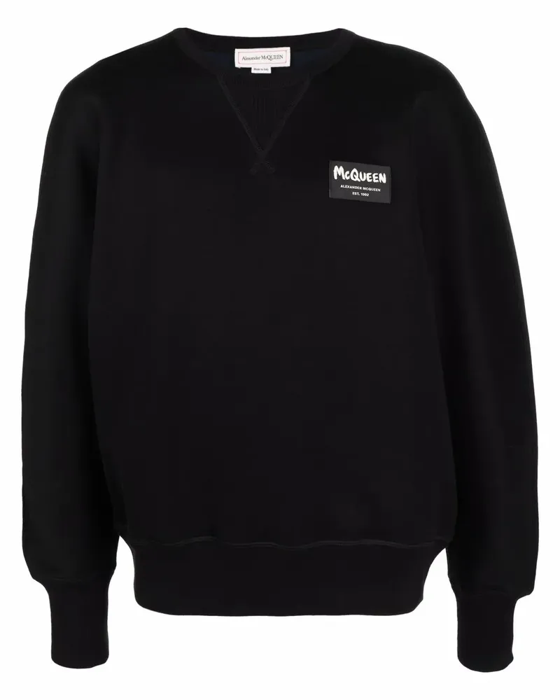 Alexander McQueen Sweatshirt mit Logo-Patch - Schwarz Schwarz
