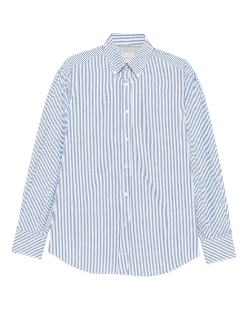 Brunello Cucinelli Gestreiftes Hemd - Blau Blau