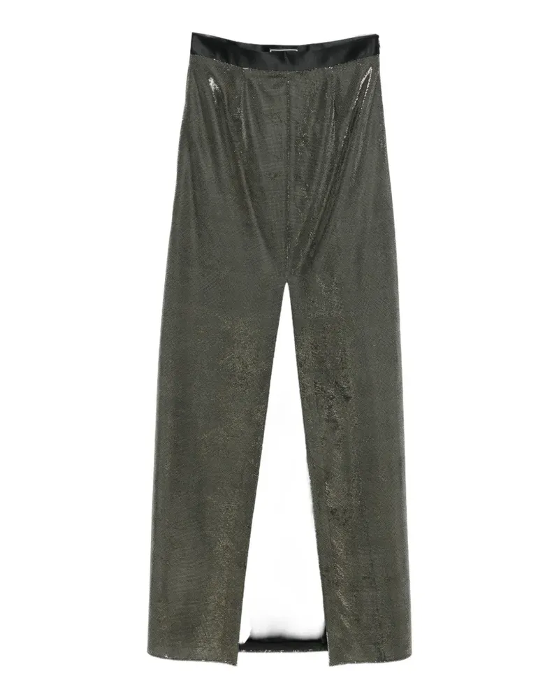 STYLAND front-slit metallic maxi skirt - Grau Grau