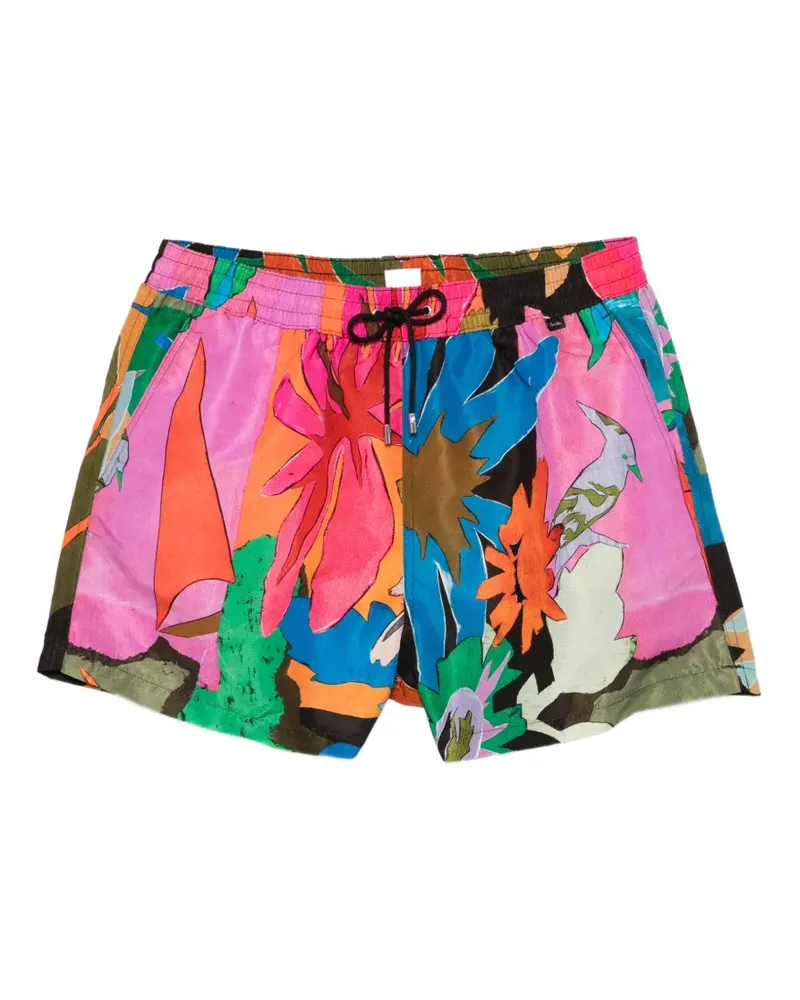 Paul Smith Badeshorts mit Blumen-Print - Schwarz Schwarz