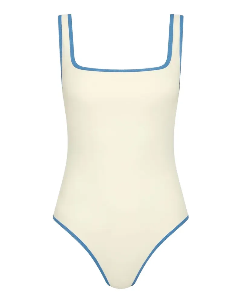 BONDI BORN McKenna contrast-trim swimsuit - Nude Nude