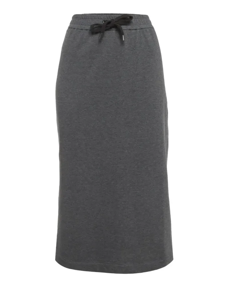 Brunello Cucinelli drawstring pencil midi skirt - Grau Grau
