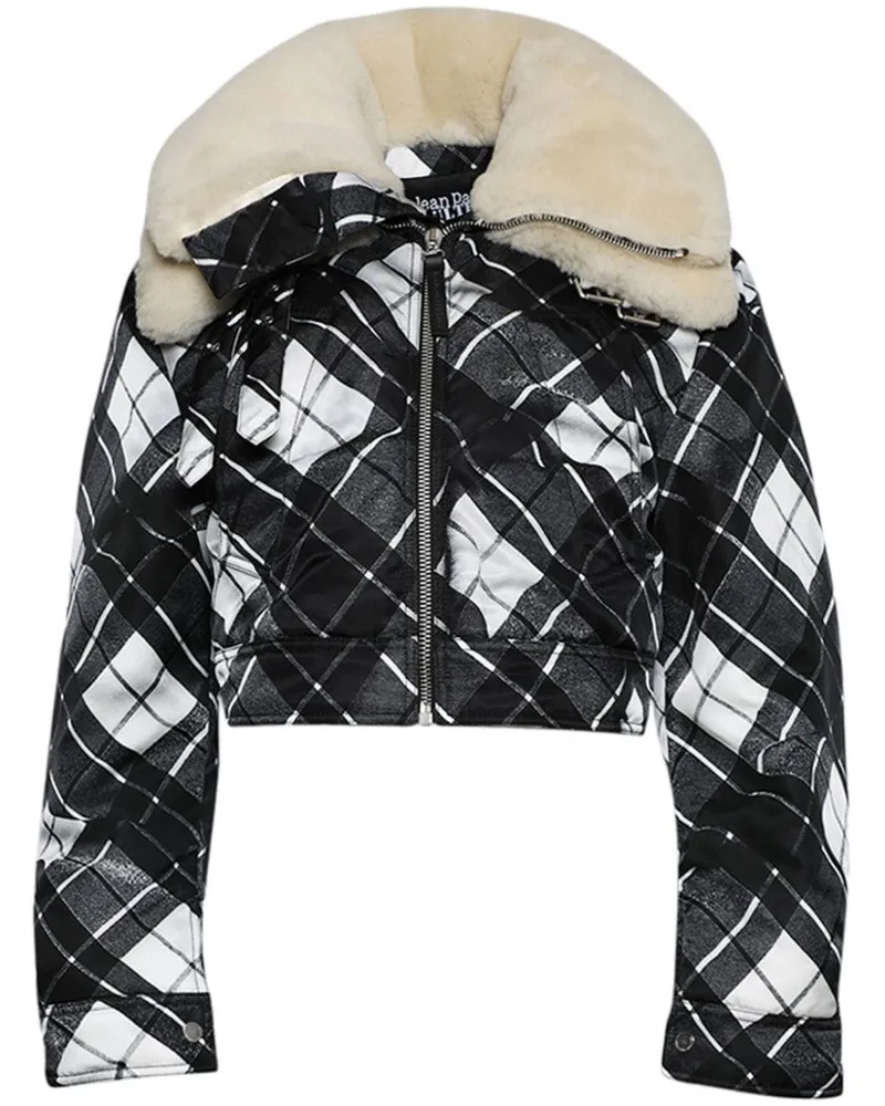 Jean Paul Gaultier Jacke im Layering-Look mit Shearling-Kragen - Schwarz Schwarz