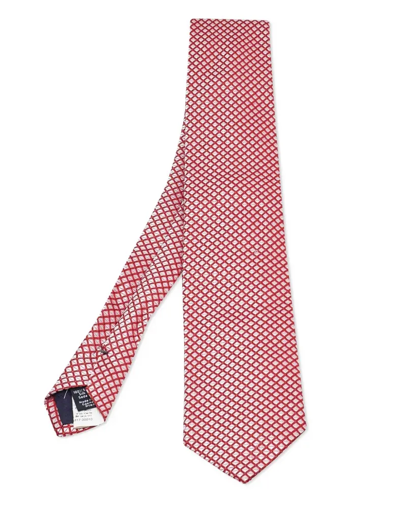 HUGO BOSS Krawatte mit Rautenmuster - Rot Rot