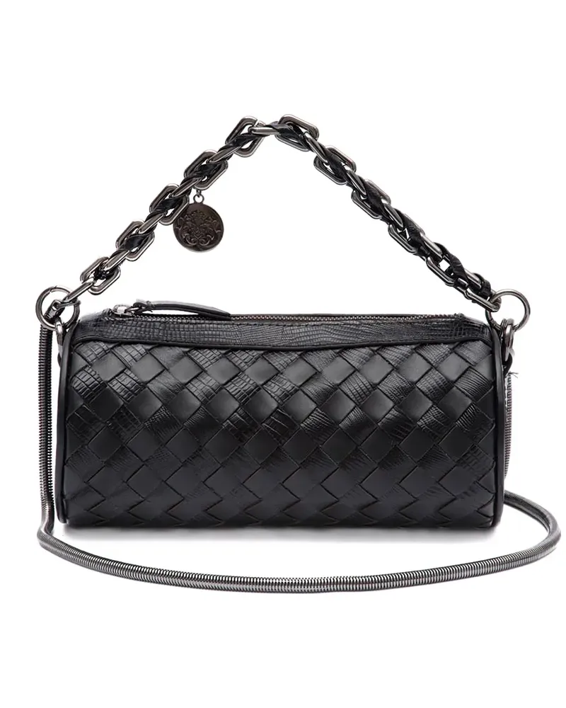 ISLA Schultertasche aus Leder - Schwarz Schwarz