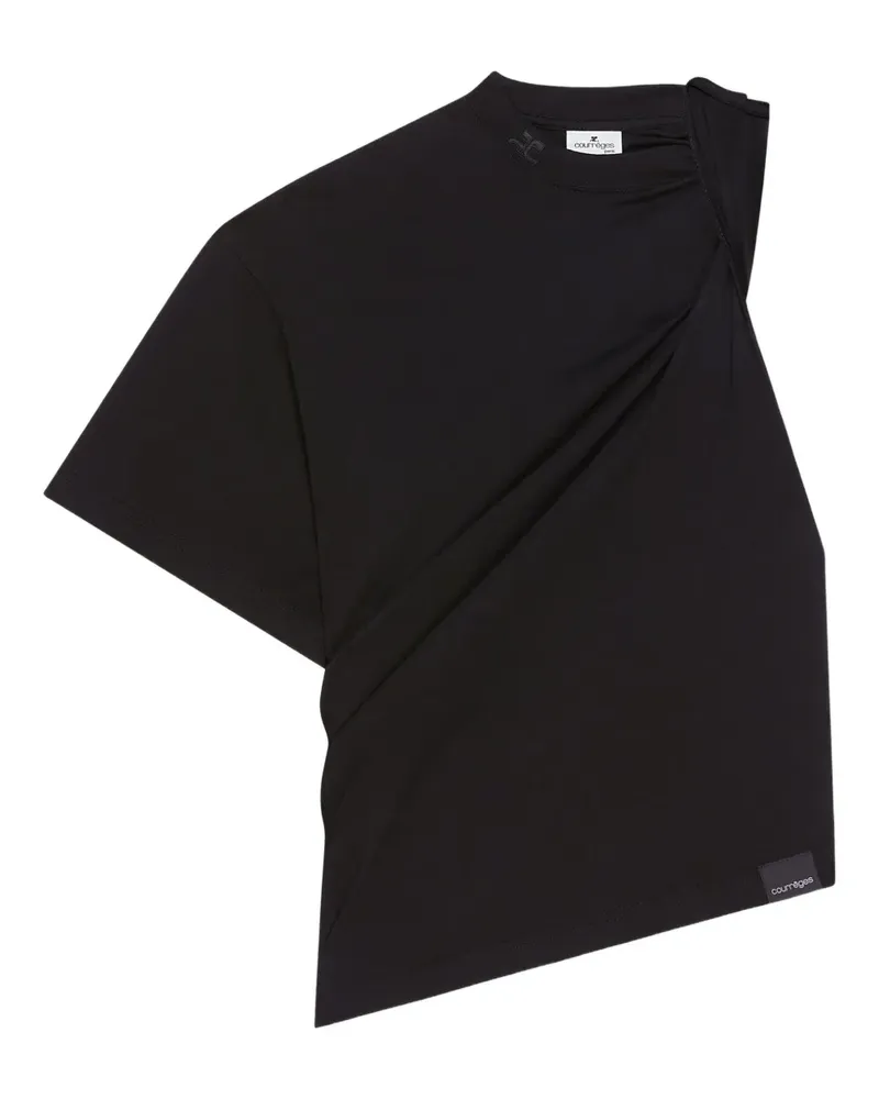 Courrèges Asymmetrisches Twist Oberteil - Schwarz Schwarz