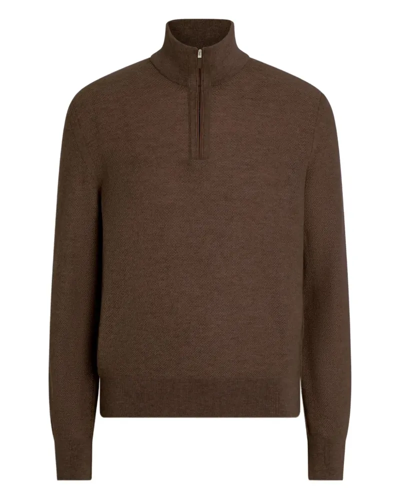 Ermenegildo Zegna Kaschmirpullover mit Reißverschluss - Braun Braun