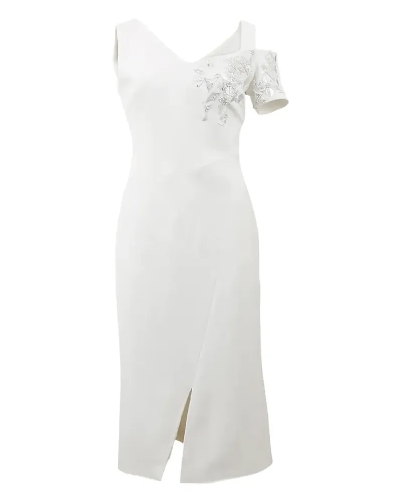Antonio Berardi Besticktes Midikleid - Weiß Weiß