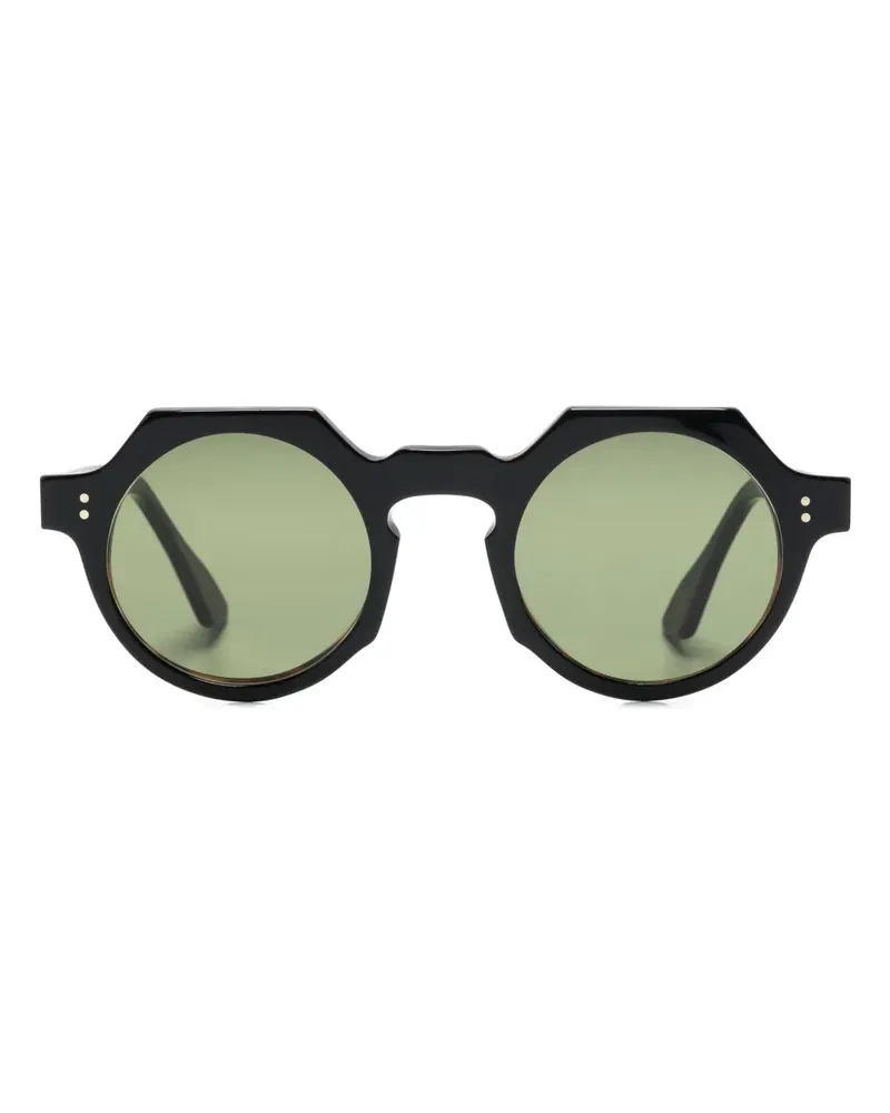 Lesca Buzz Sonnenbrille mit rundem Gestell - Schwarz Schwarz