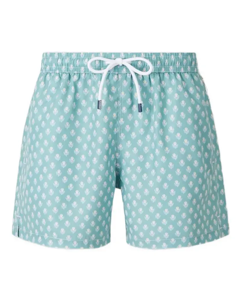 Fedeli Madeira Badeshorts mit Oktopus-Print - Blau Blau