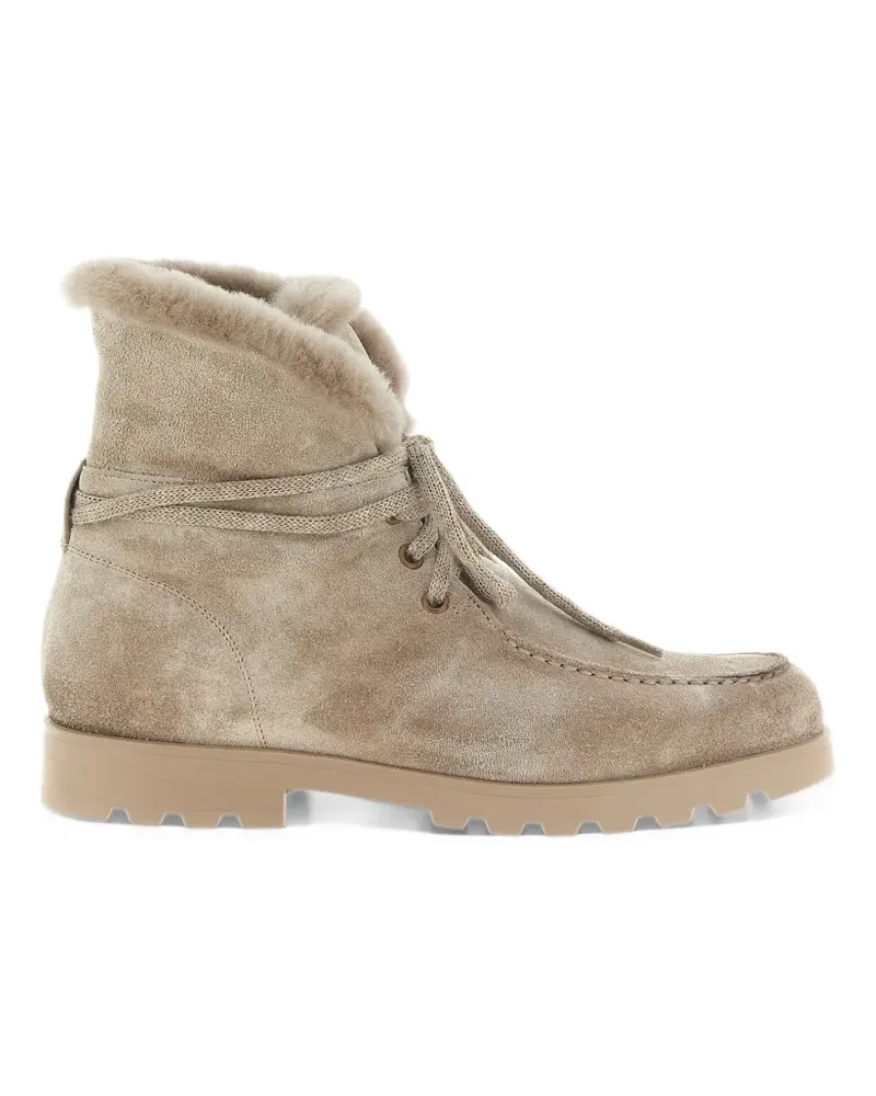 Santoni Schnürstiefel mit Shearling-Besatz - Grau Grau