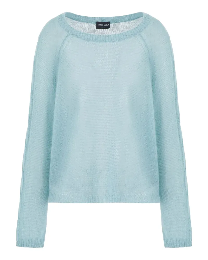 Giorgio Armani Pullover mit Zopfmuster - Blau Blau