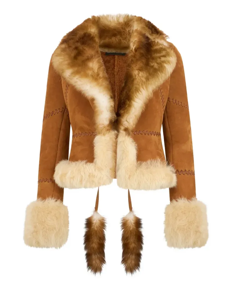 Roberto Cavalli Jacke mit Überwendlingsstich-Detail - Braun Braun